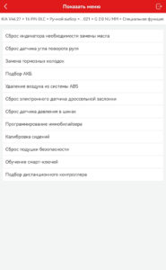 Спец функции для KIA K5 в Thinkdiag