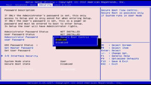 BIOS нужно отключить Secure boot