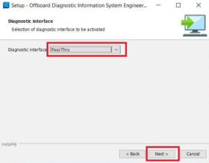 Выбираем Diagnostic interface - Passthru